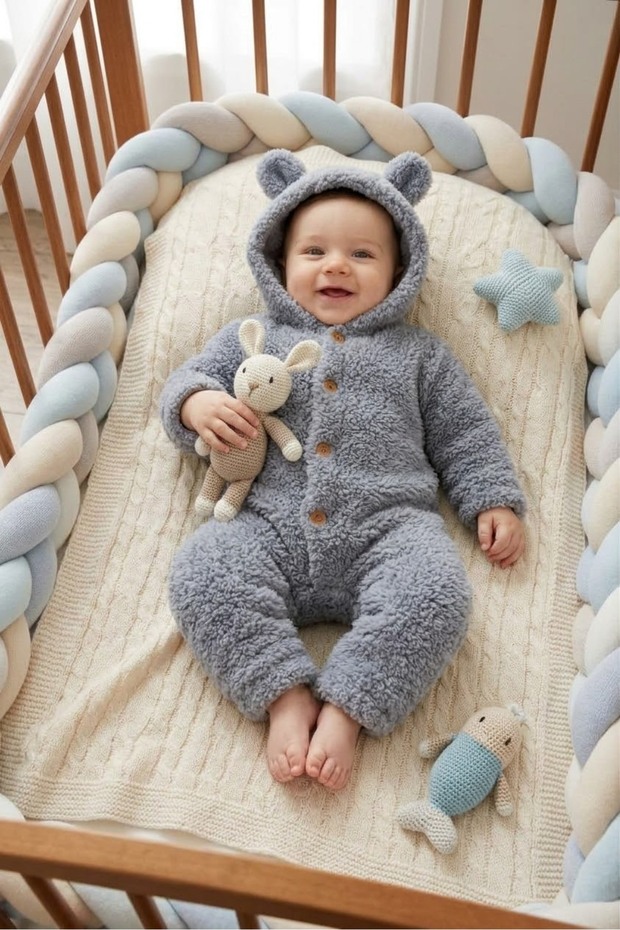 3-6-9-12 Months Wellsoft Plush Unisex Baby&Child Bear Sleeping Bag with Ears