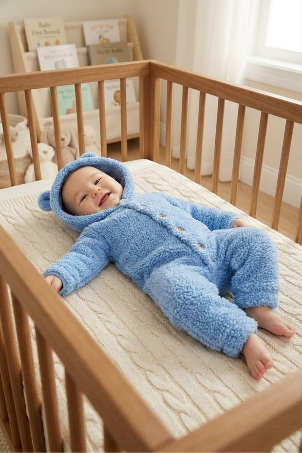 3-6-9-12 Months Wellsoft Plush Unisex Baby&Child Bear Sleeping Bag with Ears