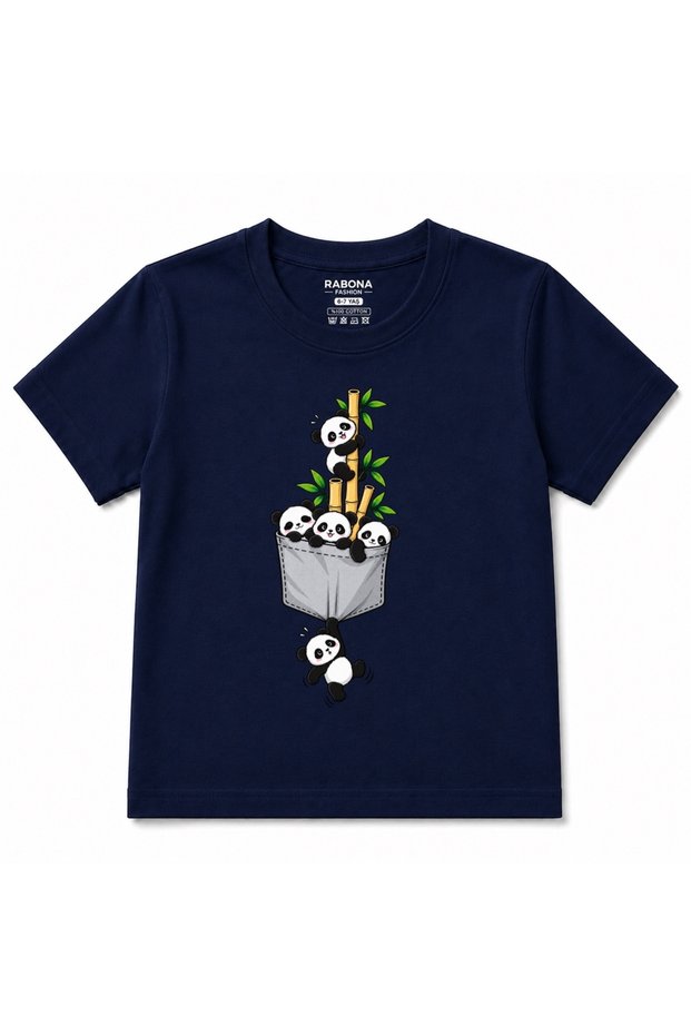 Panda Pocket Crew Bamboo Adventure Graphic Kids T-Shirt