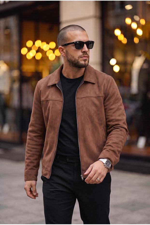 Premium Nubuck/Suede Polo Collar Jacket