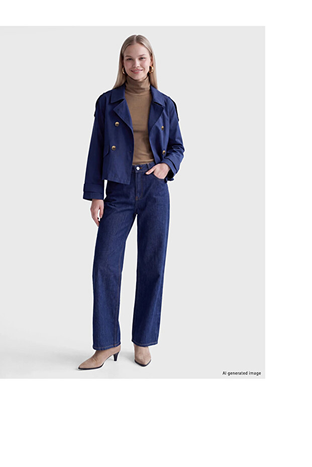 Lcw Vision Shirt Collar Women's Gabardine Trench Coat