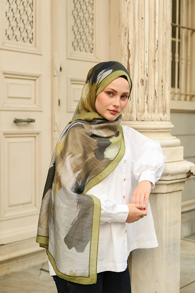 Allure Soyut Brush Pattern Tencel Shawl