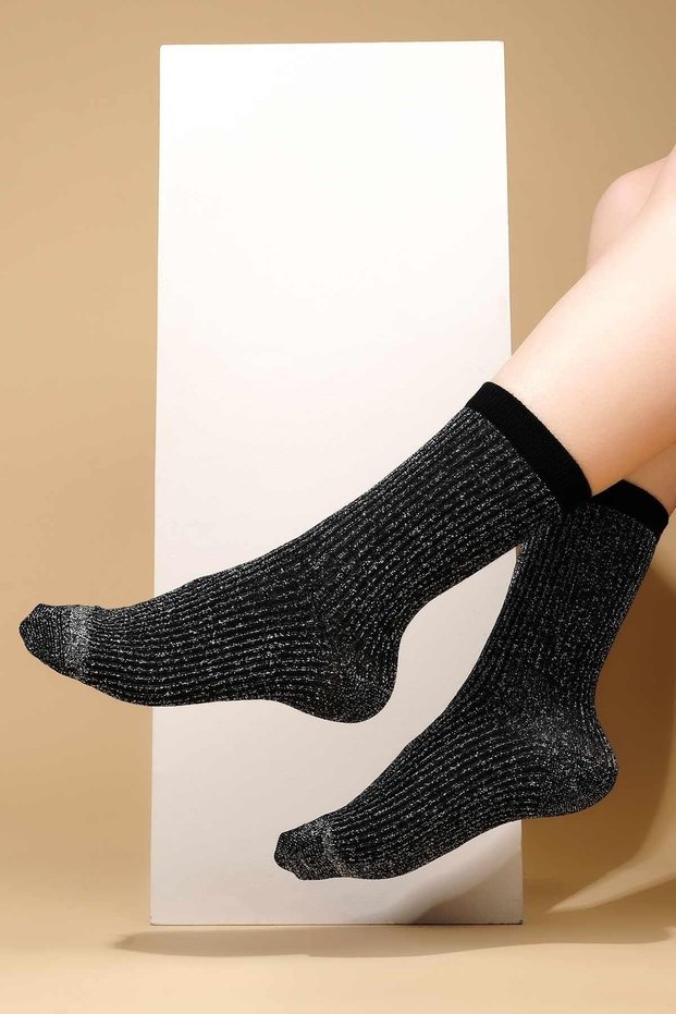 Women's Bamboo Glitter Socks Black
