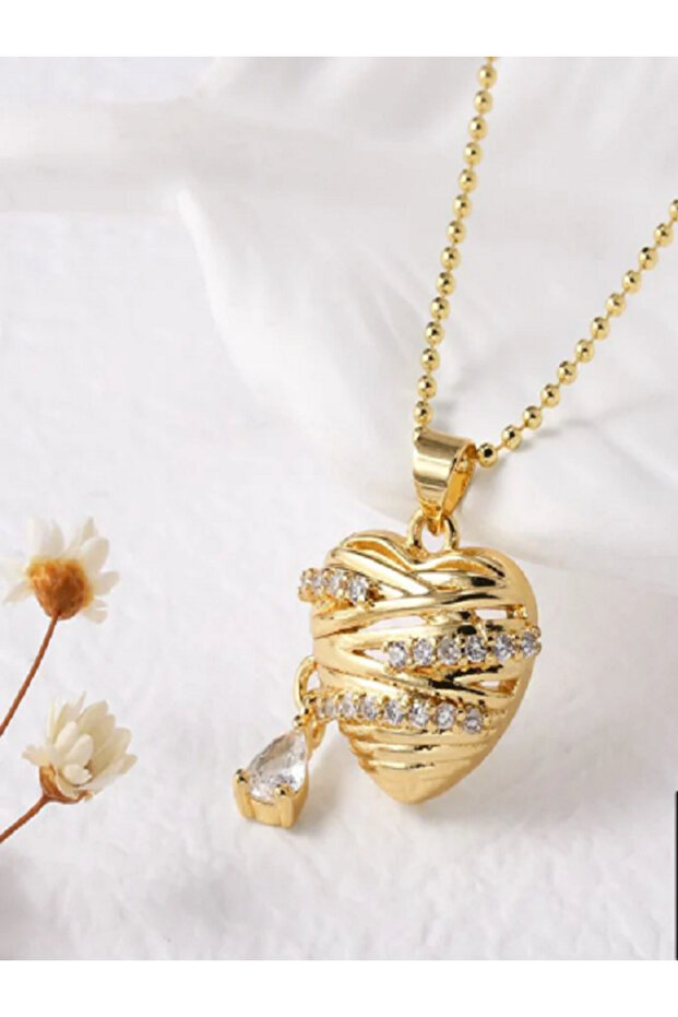 Stone Heart Gold Necklace