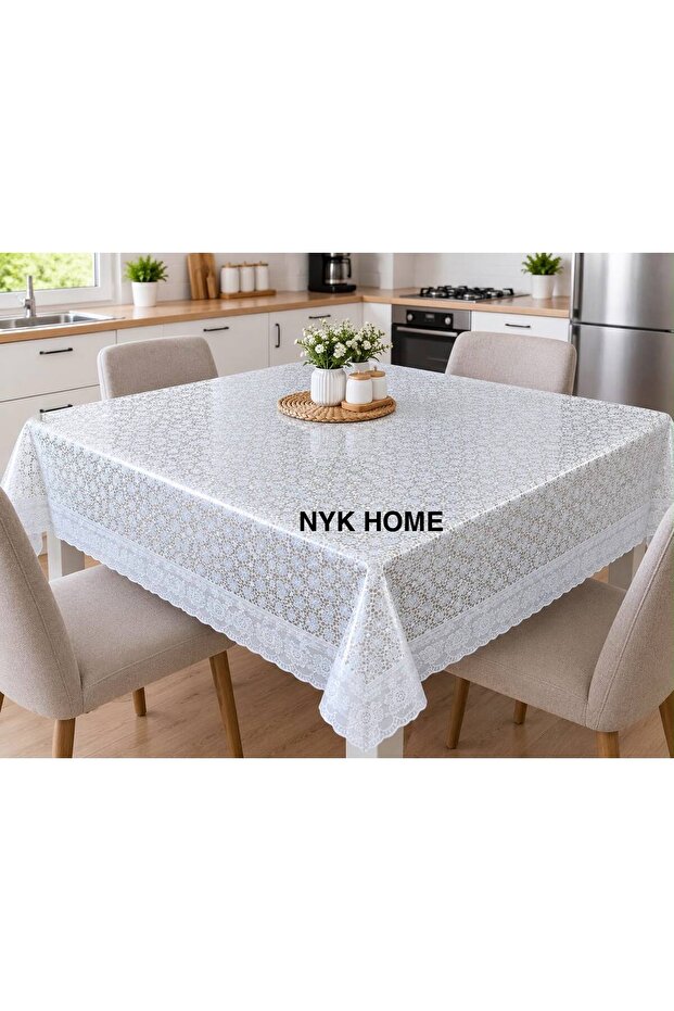 Wicker Pattern Luxury Lace Pvc Wipeable Tablecloth