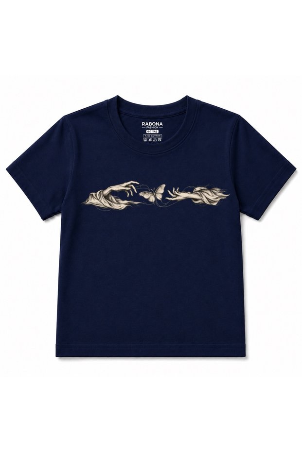 Wings between Us Hands & Butterfly Graphic Kids T-Shirt