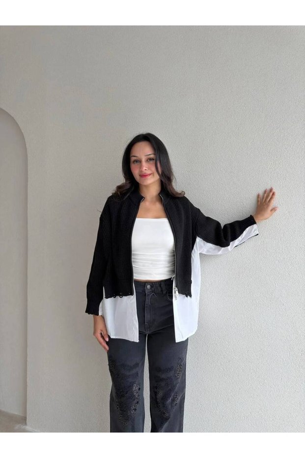 Design Zippered Cardigan
