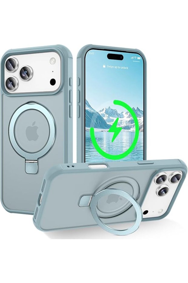 ELEPIK for iPhone 18 Pro/iPhone 17 Pro Case with Adjustable Ring Stand, [Compatible with MagSafe] [W