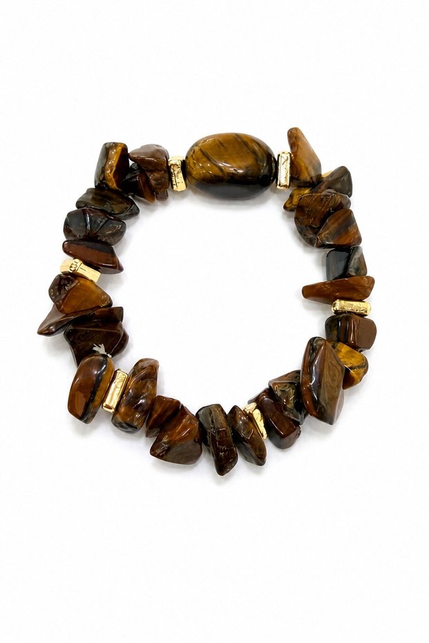 Natural Stone Bracelet (Tiger Eye - Broken Stone)