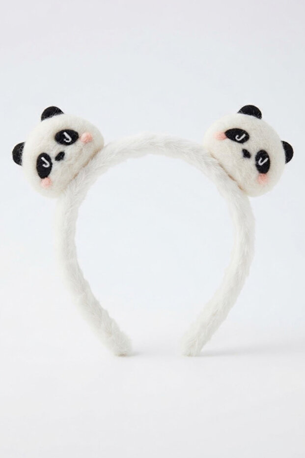 Plush Hair Crown with Cute Panda Figure - Fun Makeup and Face Washing Crown Hair Accessory