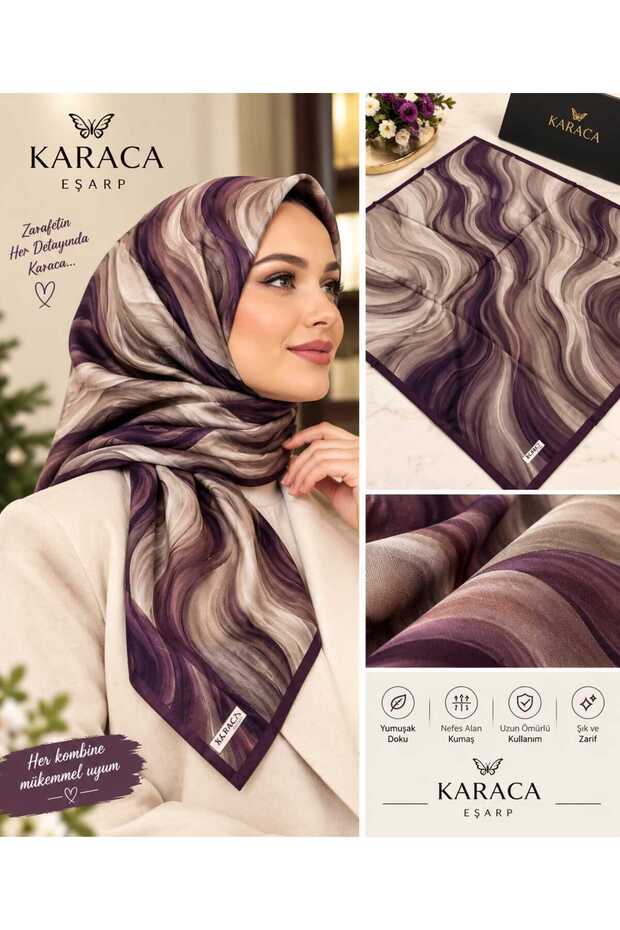وشاح من نسيج التويل مطبوع رقميًا بنمط مموج