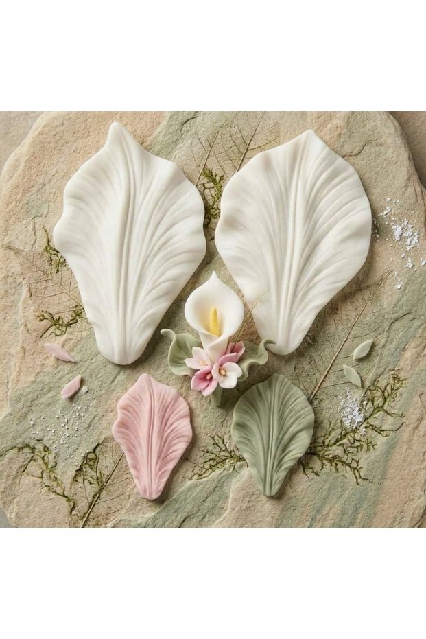 Silicone Leaf Vein Pattern Mold Sugar Paste Mold Fondant Mold Cake Decoration Stone Powder 8 X 6 cm