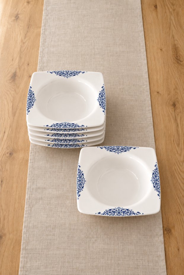 Set of Six Porcelain Soup Bowls
