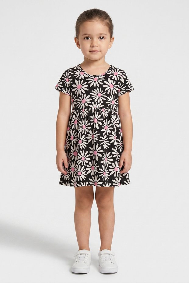 Toddlers Girl 2 Pieces Floral Print Dresses, Multicolor