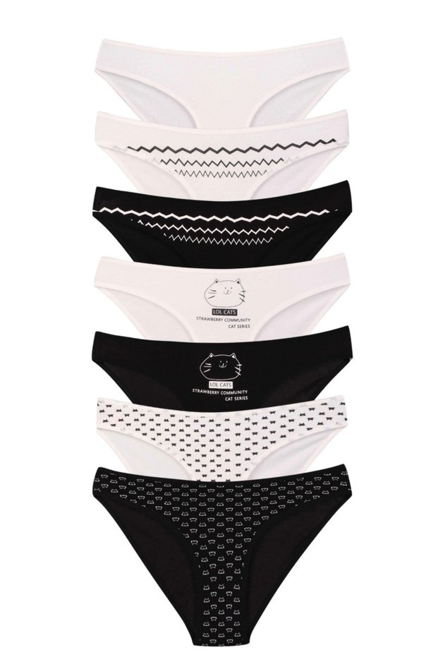Women's 7-Piece Cotton Bikini Panties Underwear Set