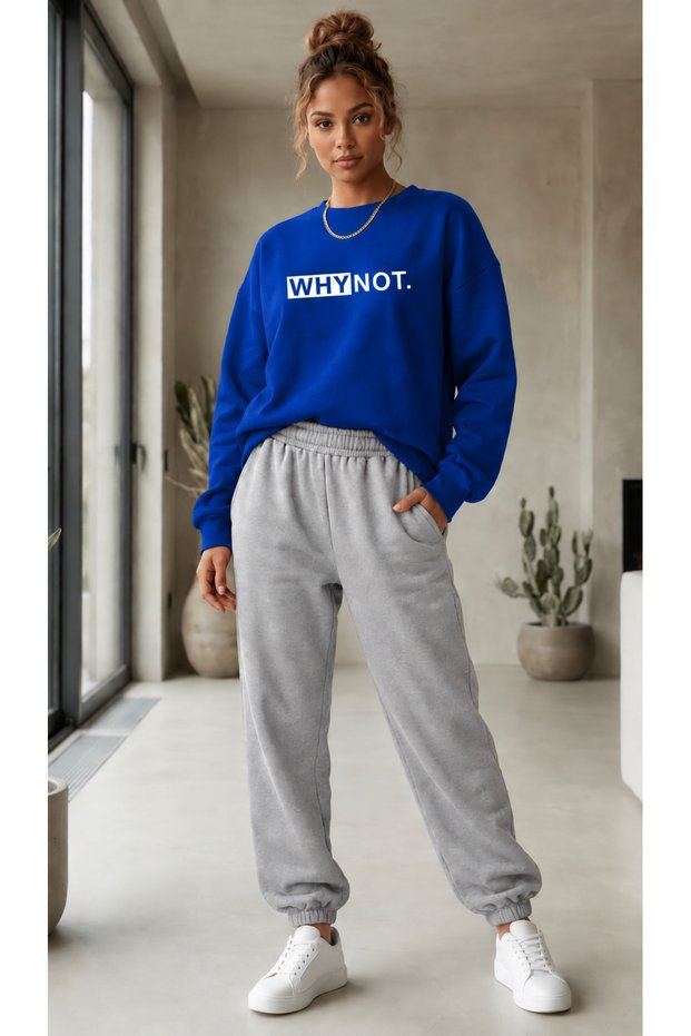 Zero Collar Sweat Suit 2-Piece Combination Winter Shardooned Whynot Printed Women's / Men's Unisex Model