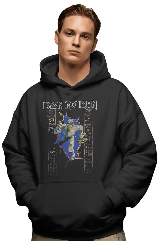 Iron Maiden Rock Metal Music Band Pre-Printed Unisex Oversize Premium Hoodie