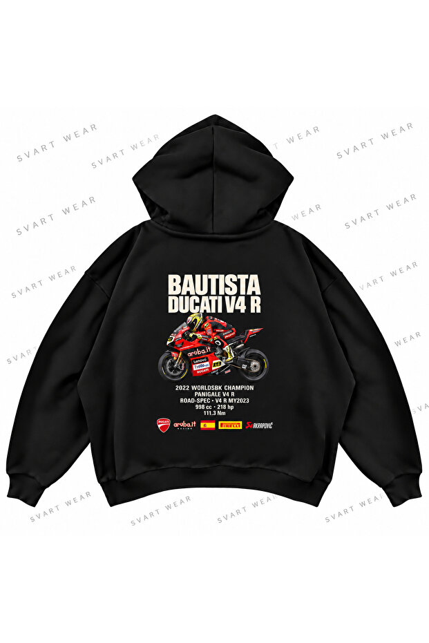 Alvaro Bautista · Ducati Panigale V4 R · 2022 Printed Oversize Boxy Hooded Sweatshirt