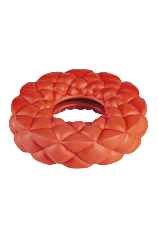 Duvo+ Rubber Bubble Ring Dispenser Dog Toy 11X11X3,3Cm, Red