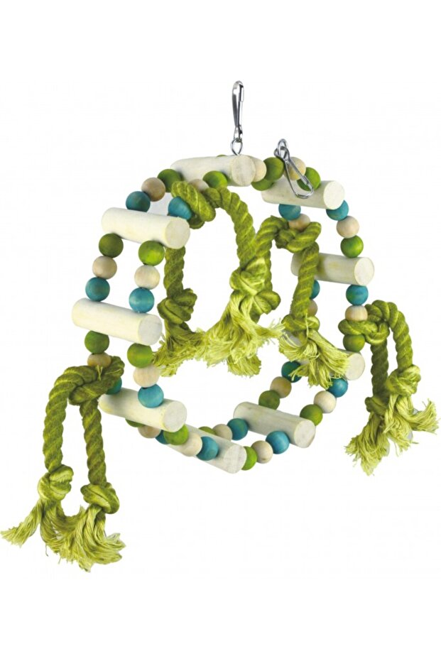 Pado Green Round Lader Hanging Bird Toy - 6X1.8X18 Cm