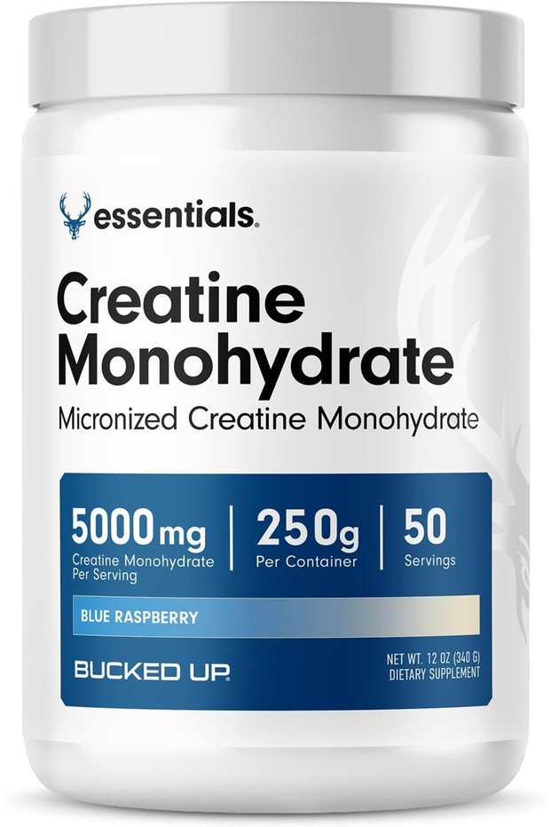 Blue Raspberry Creatine for Women and Men - Easy Blend, Vegetarian - Flavored Creatine Monohydrate Powder - Made in USA - 5 Grams Per Serving - 50 Servings