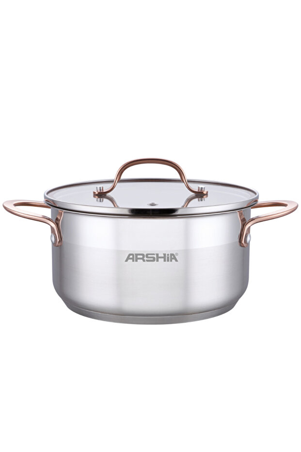 32cm Stainless Steel Casserole with Dual Lids – Mirror Finish &