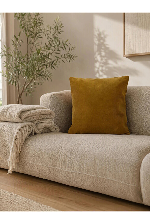 1-Piece Cushion Cover 100% Cotton Curdroy 45x45cm