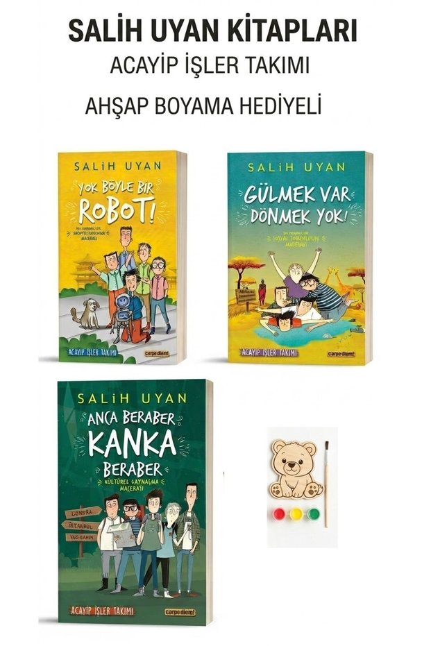 ACAYİP İŞLER TAKIMI 3 Books+ Wooden Painting Set with Gift
