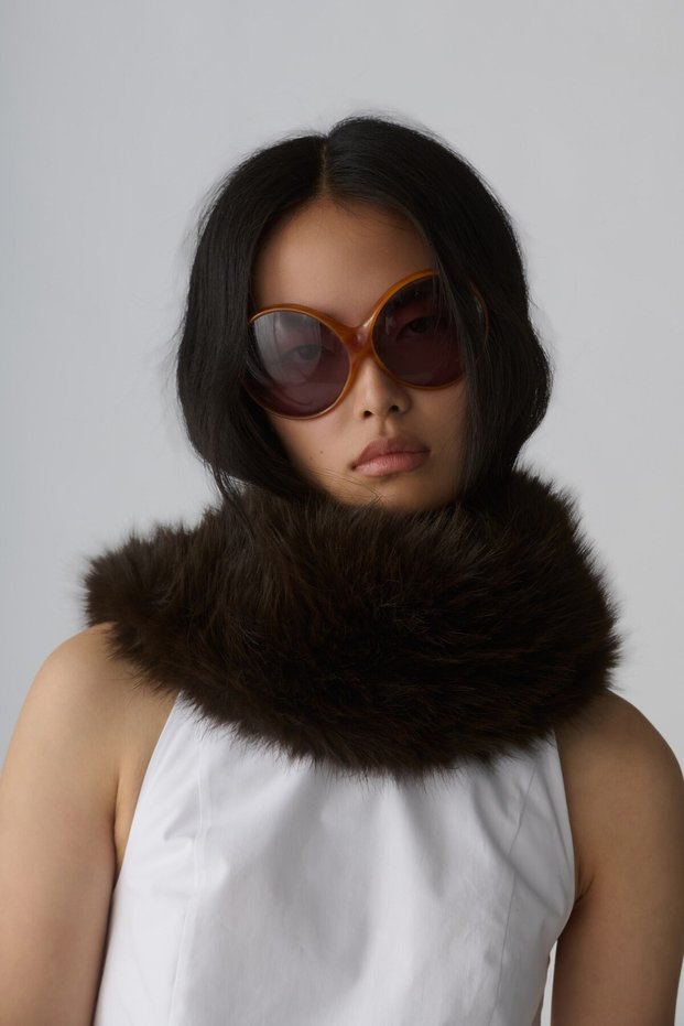 Bitter Brown Fur Neck Collar