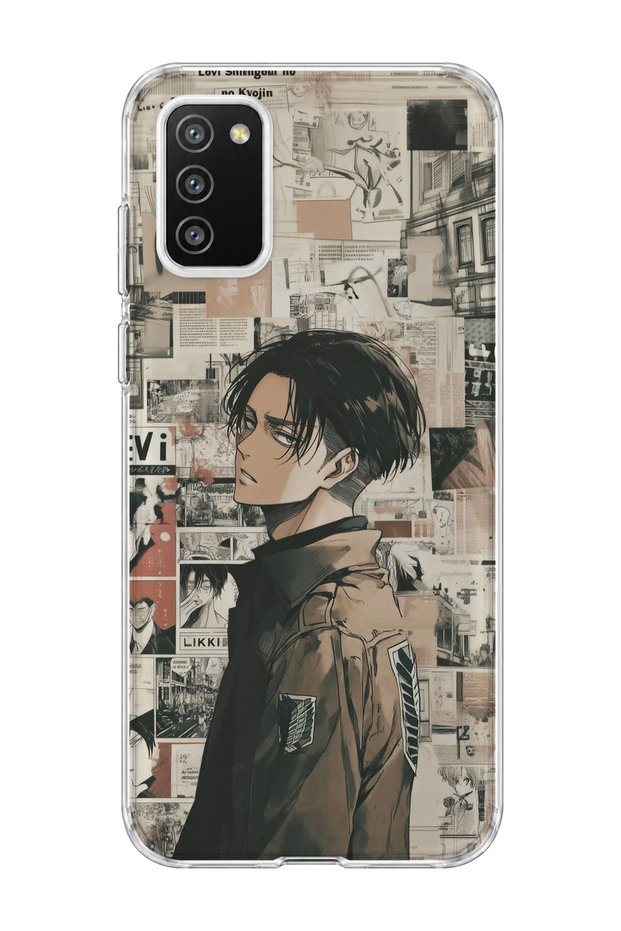 Samsung Galaxy A02S Compatible Anime Newspaper Collage Printed Transparent Phone Case