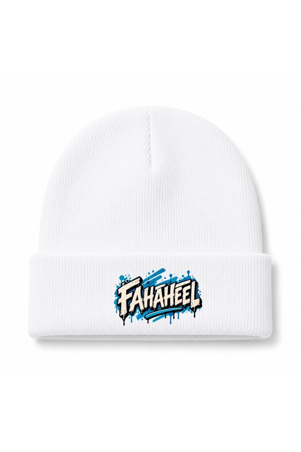 Fahaheel Kuwait Blue Urban Graffiti Graphic Beanie