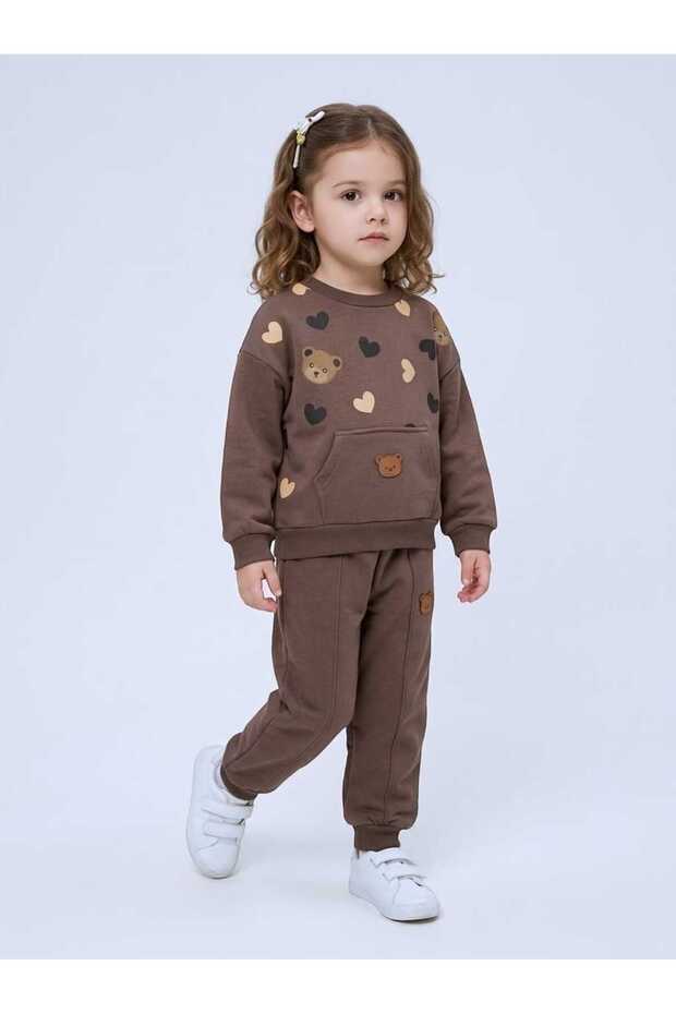Three-Ply Sharded Combed Cotton Sweatshirt Children's Set