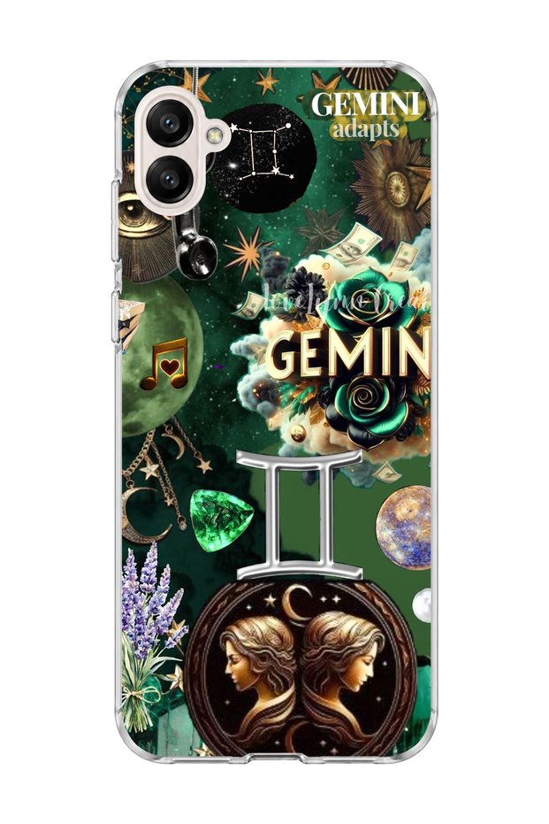 Samsung Galaxy A07 Compatible Gemini Zodiac Sign Printed Transparent Phone Case