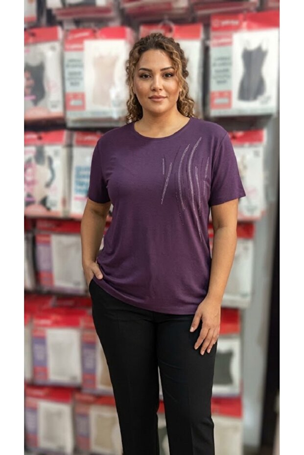 Stoned Lycra Plus Size Blouse
