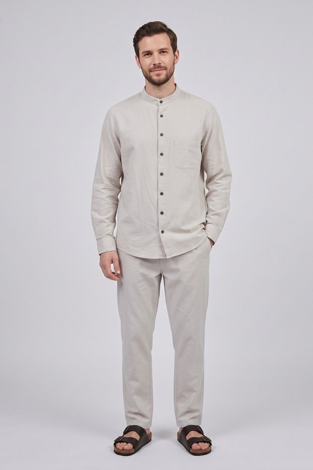Men's Hajj Umrah Suit 100% Cotton Full Buttoned