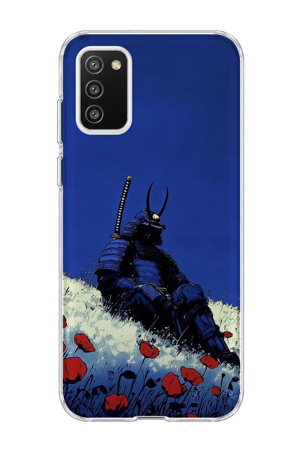 Samsung Galaxy A02S Compatible Blue Samurai Weasel Printed Transparent Phone Case