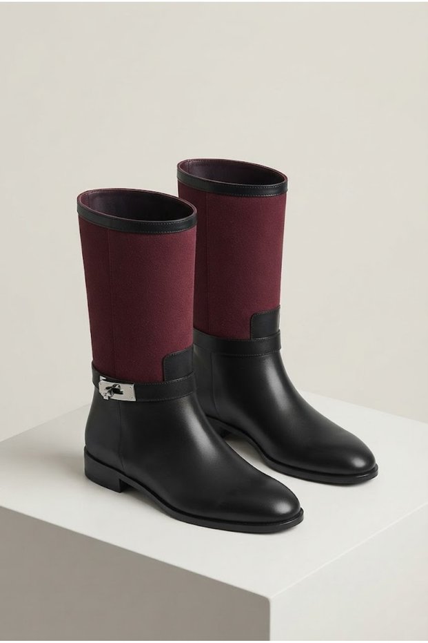 Sofia Women's Boots with Removable Belt Buckle Leather & Suede