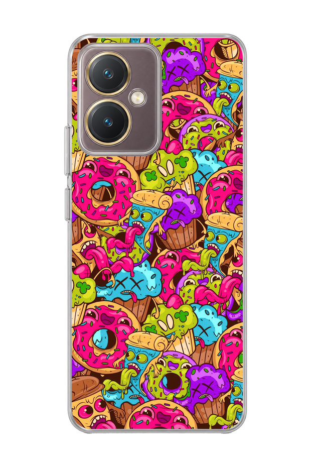 Vivo Y27 Compatible Zombie Sweet Colorful Printed Transparent Phone Case