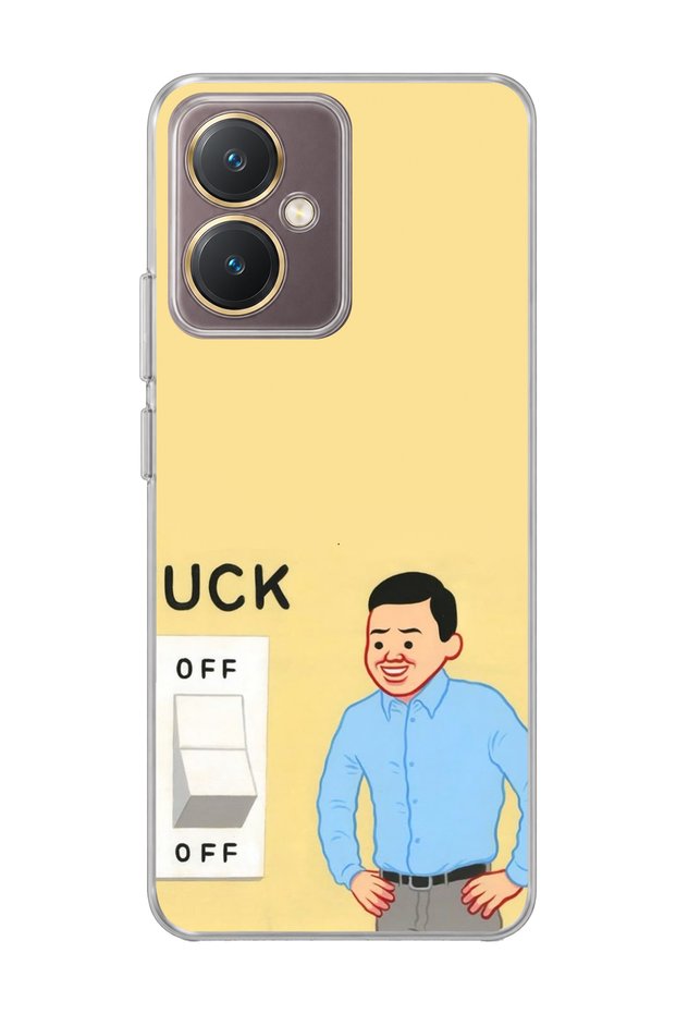 Vivo Y27 Compatible Funny Man Yellow Printed Transparent Phone Case
