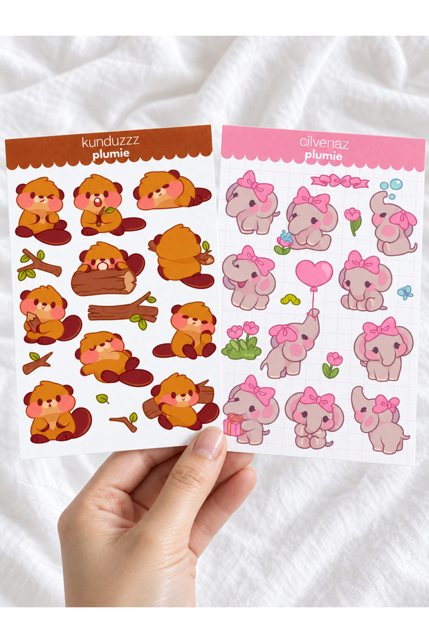 Kunduzzz and Cilvenaz 2-Piece Sticker Sheet Set - Notebook, Agenda