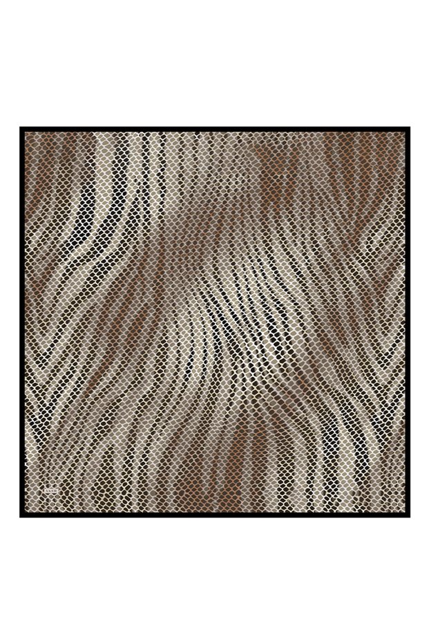 Black 110X110 Silk Crepe Satin Scarf