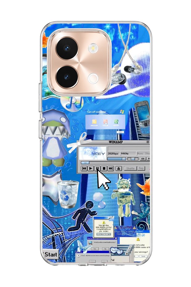 Vivo Y28 Compatible Goldfish Computer Printed Transparent Phone Case