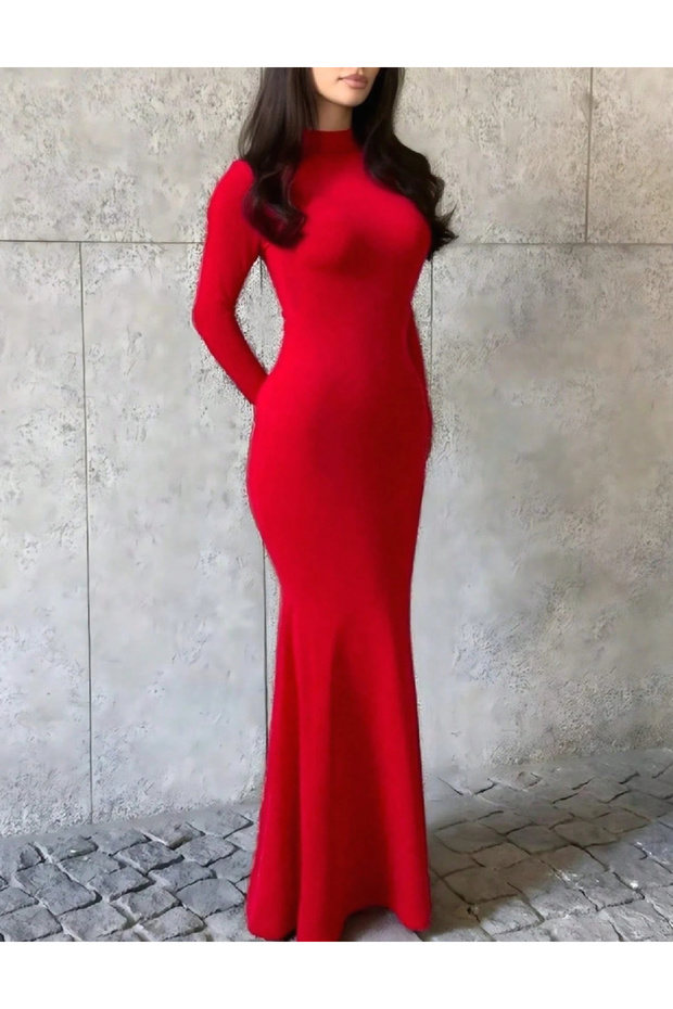 Rochie lunga, Rosu