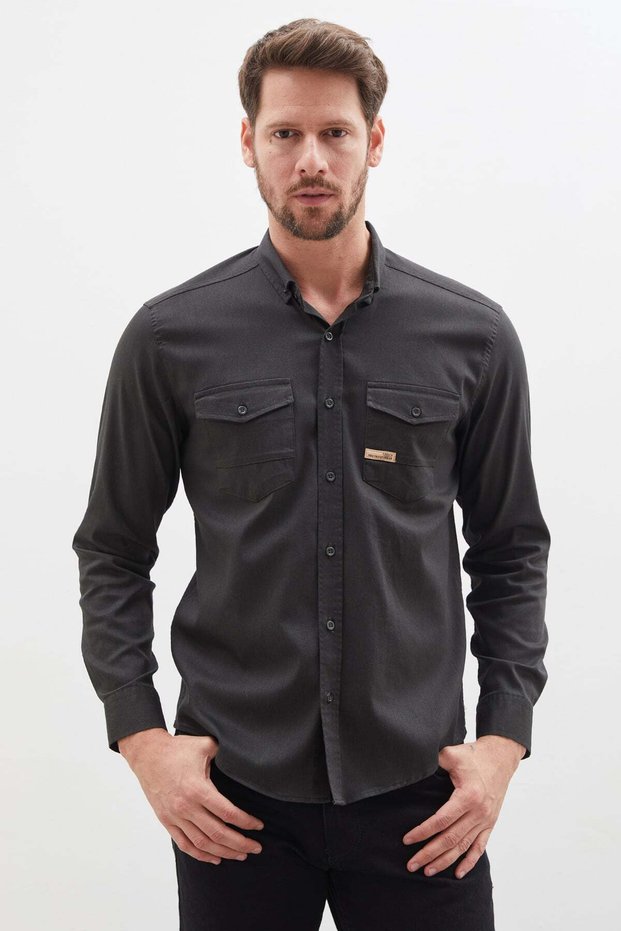 Double Pocket Regular Fit Long Sleeve Shirt
