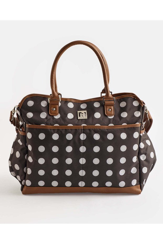 Baby Brown And White Polka Dot Tote Bag