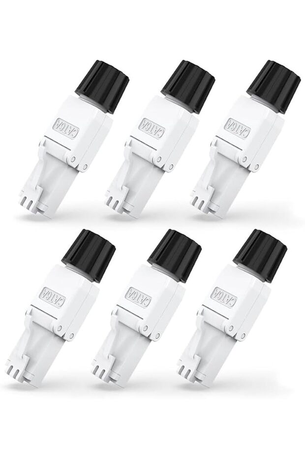 موصل CAT6 RJ45، 6 قطع من موصلات كابلات إيثرنت ذاتية التوصيل، لنقل البيانات بشكل موثوق
