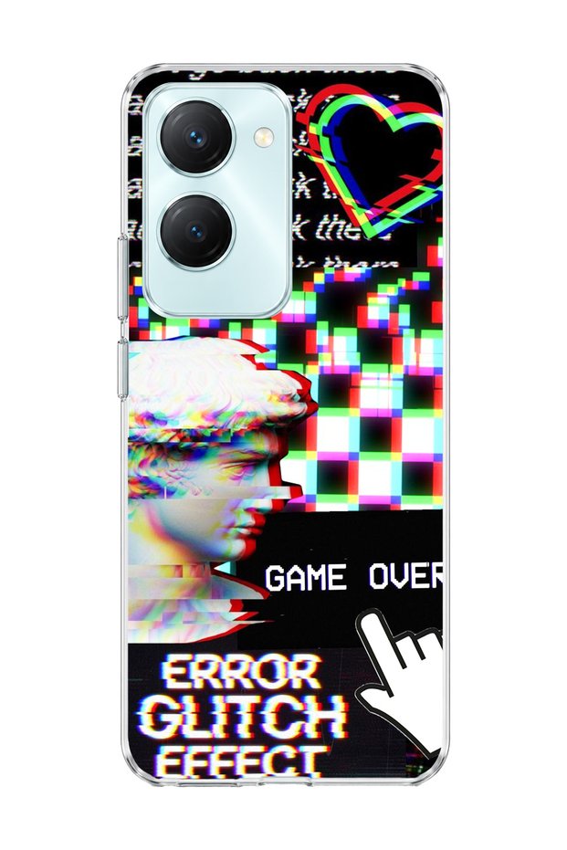Vivo Y18 Compatible Broken Statue Screen Printed Transparent Phone Case