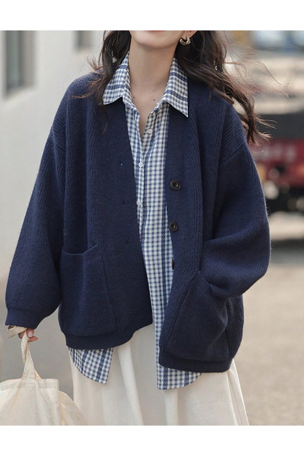 Cardigan, bleumarin