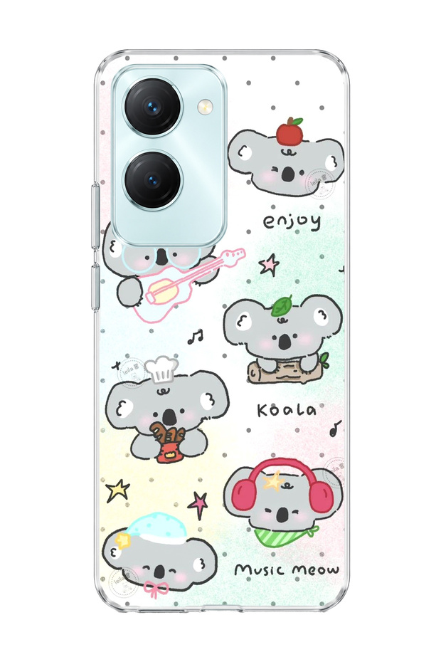 Vivo Y18 Compatible Cute Koala Printed Transparent Phone Case