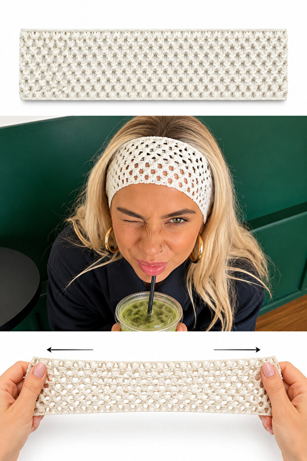 Mesh Stretchy Hair Band Y2K Pinterest Stretchy Soft Hair Band Punk Bandana 6.5cm